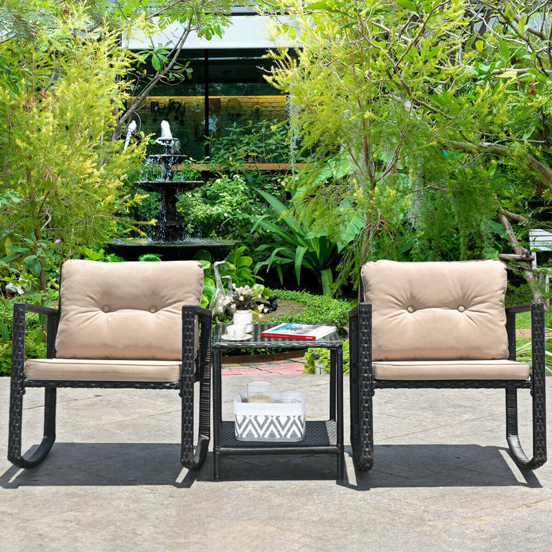 Ehrenberg 2 - Person Patio Conversation Set with Cushions, Beige
