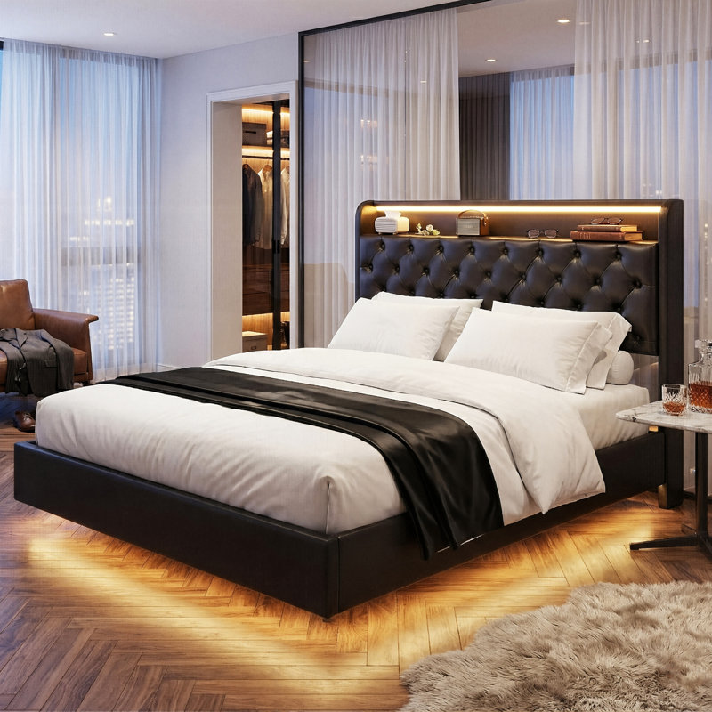 Upholstered Ottoman Bed, European Double (140 x 200 cm)