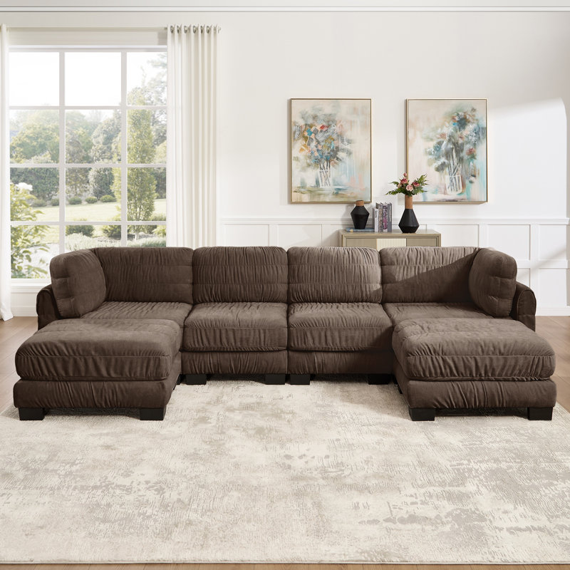 Seat Ruched Detailing Modular Sectional Sofa