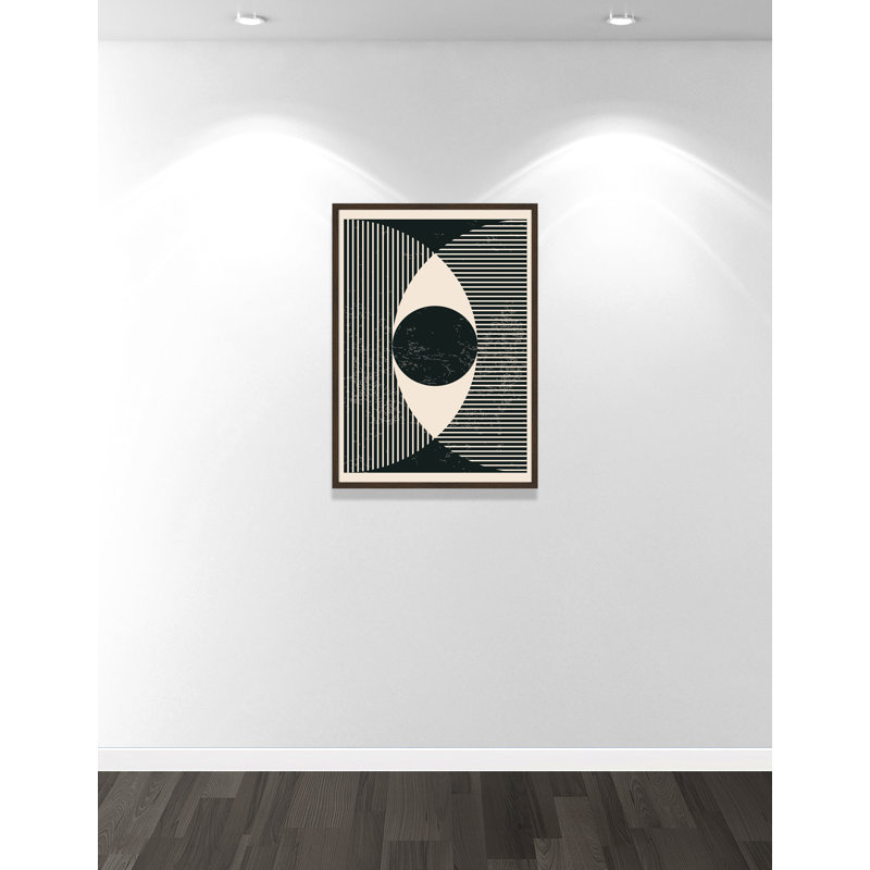 Imprimé de formes géométriques noires et blanches # 2 par Stanley, 25.5'' W x 35.5'' H, Framed Print, Walnut Woodgrain