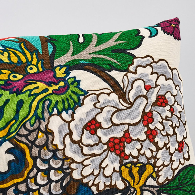 Coussin Dragon, Albâtre, 12 po x 24 po