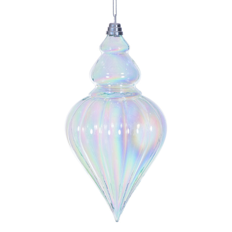 Goutte iridescente de 5 po. Comprend 3 ornements par sac., 5", Bleu pastel