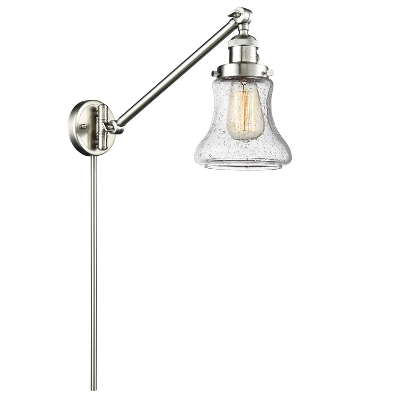 Edda Swing Arm Sconce, Polished Nickel, Incandescent, Seedy