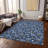 Machine Washable Indoor/Outdoor Snowflake Ho Ho Ho Xhevrie Navy Rug-268250734