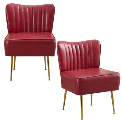 Chaise d'appoint rembourrée en similicuir pour salon, chambre à coucher