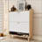 Shoe Cabinets Narrow with 2 Flip Drawers Solid Wood Legs 31.5”x9.5”x41.3” Inches Entryway Organizer | White | Scandinavian Style