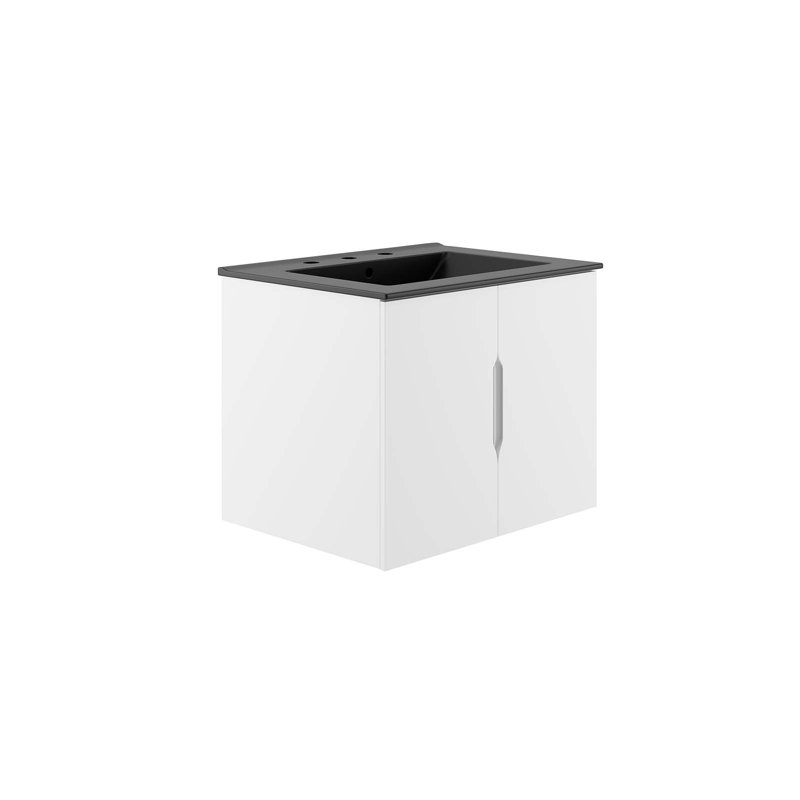 24" Bathroom Vanity In Grey White, Black, White