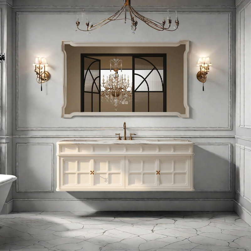 French retro bathroom cabinet, 55"