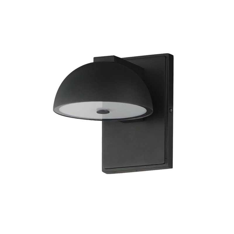 Dremann LED Wall Light, Black, 7" H x 6" W x 7.75" D