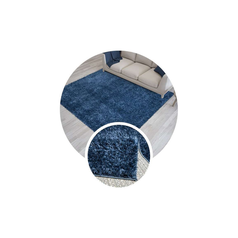 Ahyana Solid Colour Shag Area Rug, Rectangle 50 x 80cm