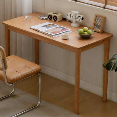Cherry Wood Color Rectangular Solid Wood Desk