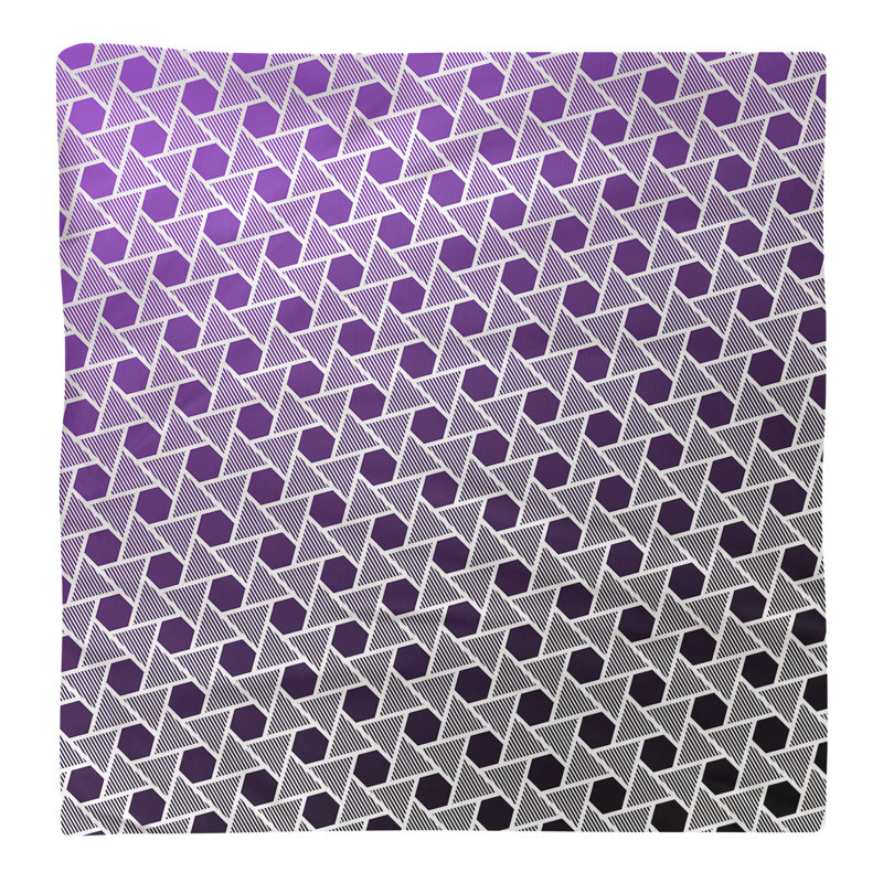Serviette triangles hexagonals Mcguigan, H 22 po x l 22 po x P 0,1 po, Noir / Mauve, Polyester