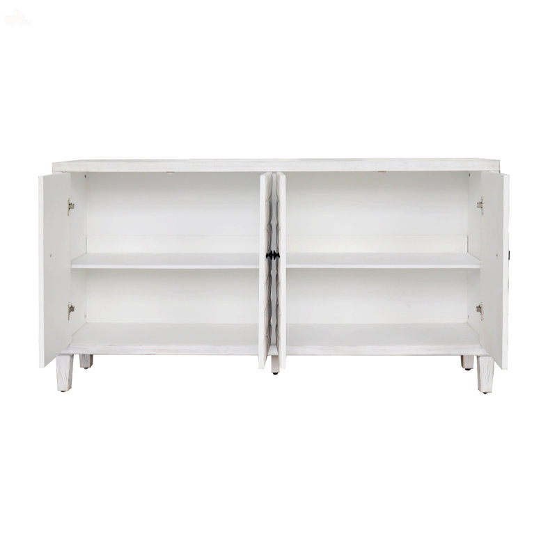 Schonbrunn Sideboard,Buffet table,Dining cabinet,Office credenza with Storage, White Washed