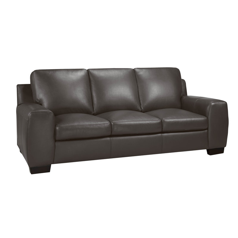 Causeuse Lynsey, Cuir moka, H 36 po x l 86 po x P 37 po