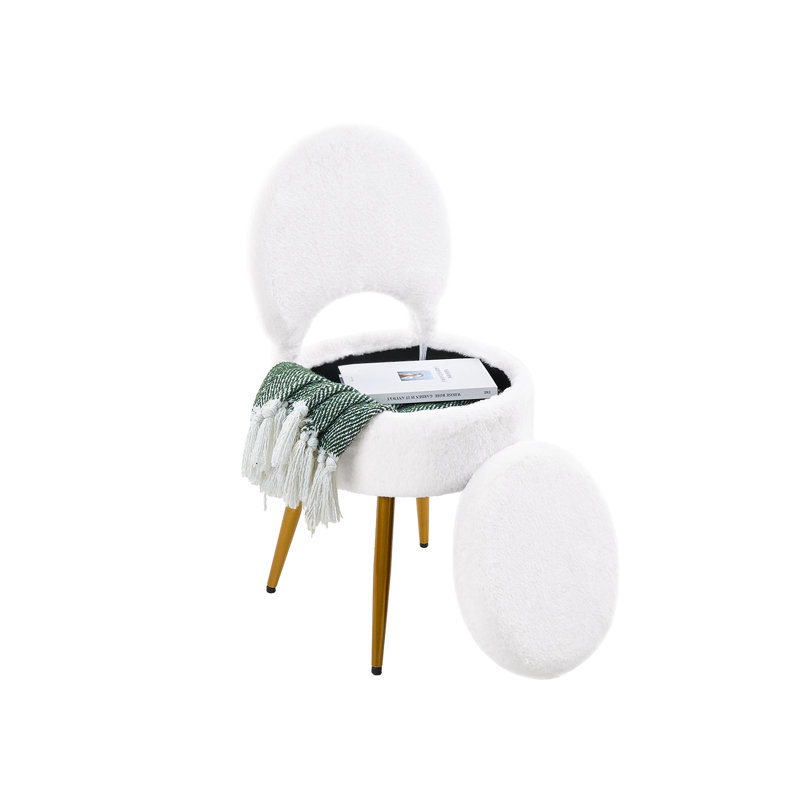 Plywood Accent Stool, White