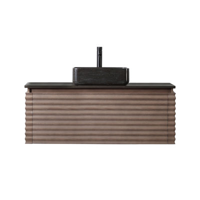 Jasmine 48'' Natural Oak Veneer Plywood Bathroom Vanity with Engineered Quartz Top