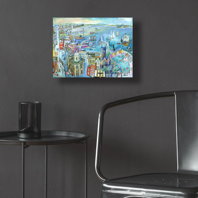  «Play In The Pool At Penzance» par Serena, art mural en verre acrylique, 16 po x 12 po