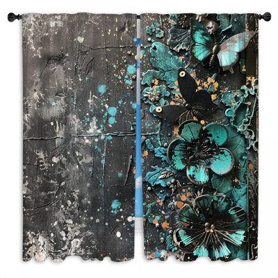 Rideaux de fenêtre papillon obscurcissant et obscurcissant - 2 panneaux