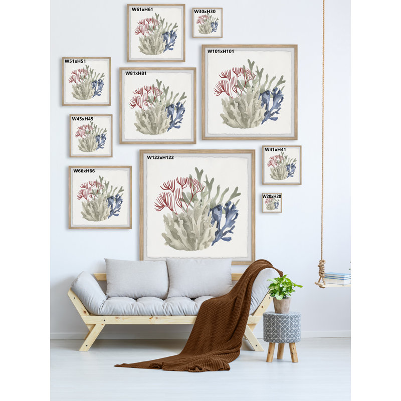 Seaweed Bloom - Single Picture Frame Print, 61cm H x 61cm W x 3.81cm D