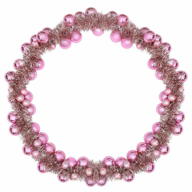 vidaXL Christmas Ball Garland 186 cm Polystyrene, Pink