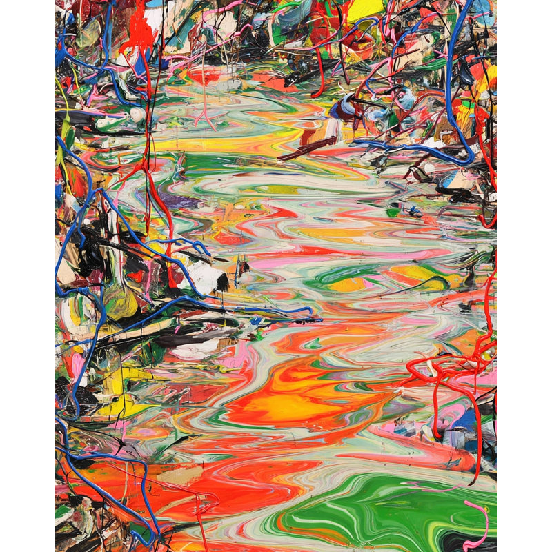 Abstract River Flow Wrapped Canvas Wall Art, 40"H x 30"W x 1.5"D