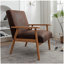 Fauteuil de style moderne Mid-Century de 25,38 po de largeur, brun-1351226494
