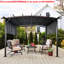 Pergola extérieure 12 x 9 pi avec structure en acier - Toit rétractable pour espaces de détente et d'ombre - Idéale pour les jardins et les cours arrière
