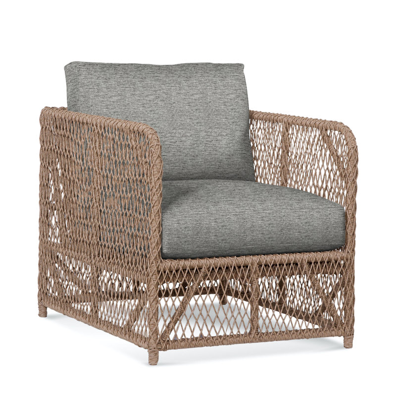 Chelsea Wicker Outdoor Lounge Chair , Sunbrella® Cushions Included, Inside/Out Performance Domino; 6373-81