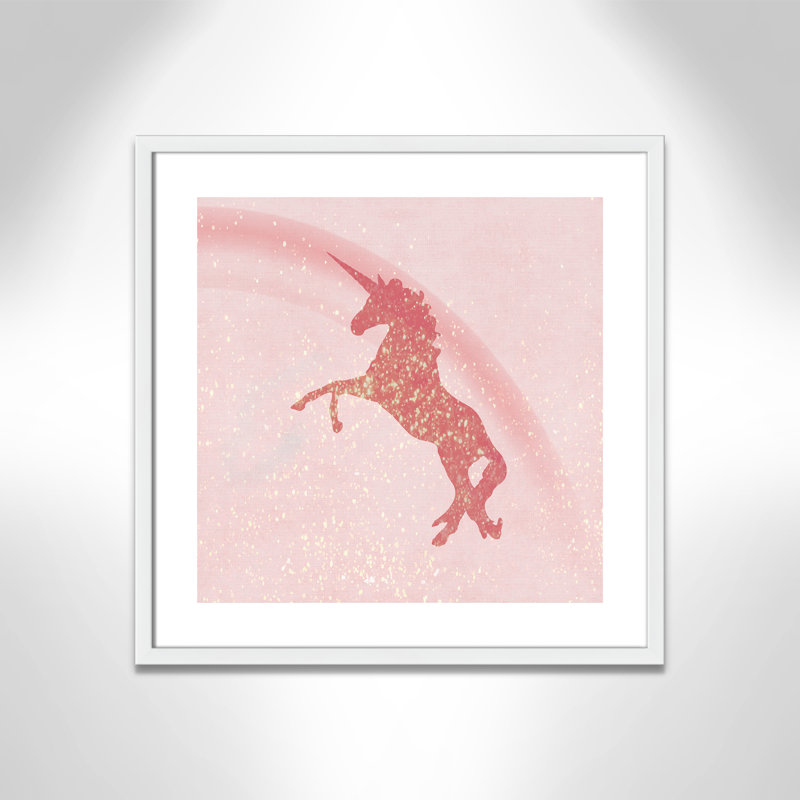 Paillettes licorne 2, H 23,5 po x l 23,5 po x P 1,19 po, Encadré de boîte blanc