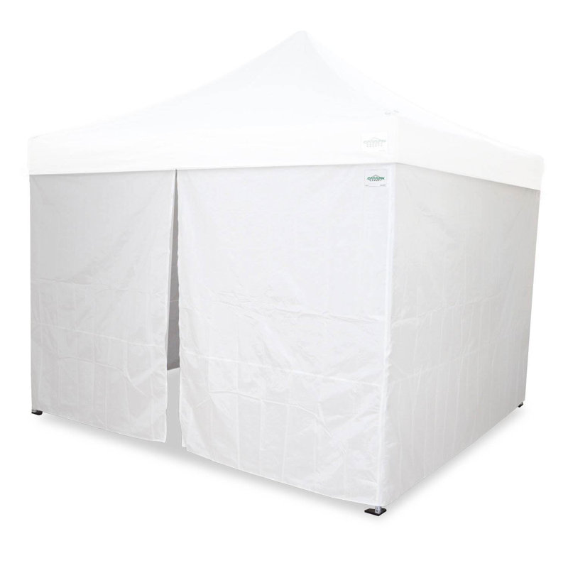 White Polytaffeta Canopy Tent Sidewalls with Zippered Door
