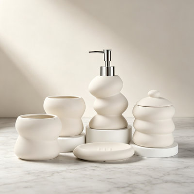 Ceramic Bathroom Accessory Set