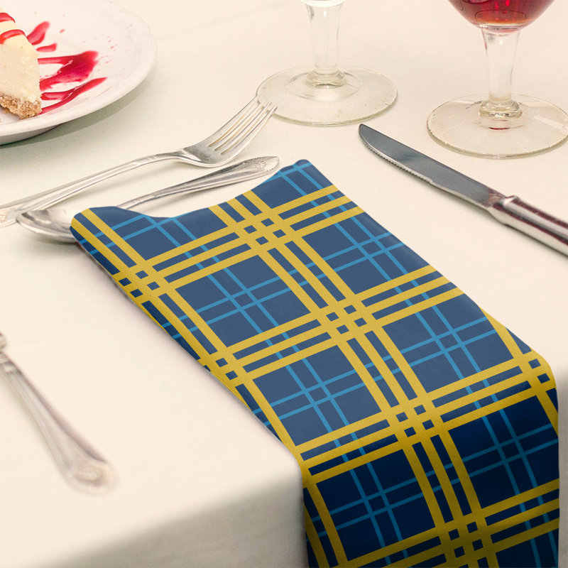 Serviette de table de luxe flash football Los Angeles, L 10 po x l 10 po, Bleu marine / bleu pastel / or, Coton