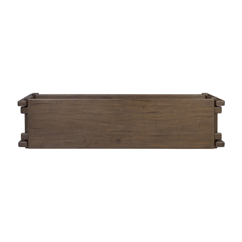 Marcia Console Table by Thomas Bina/Ronald Sasson, 29.5" H x 86.75" W x 22.5" D, Gray Reclaimed French Oak