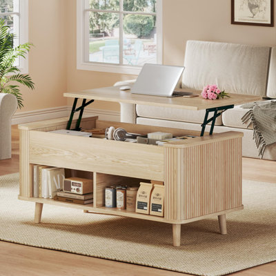 Table basse à plateau relevable de 41 po avec rangement