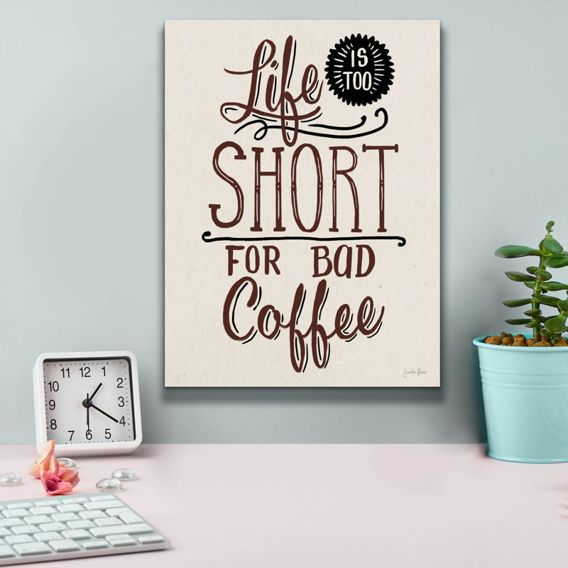 "Epic Graffiti" Bad Coffee 1 No Pink "par Janelle Penner, art mural sur toile, H 16 po x l 12 po x P 0,75 po