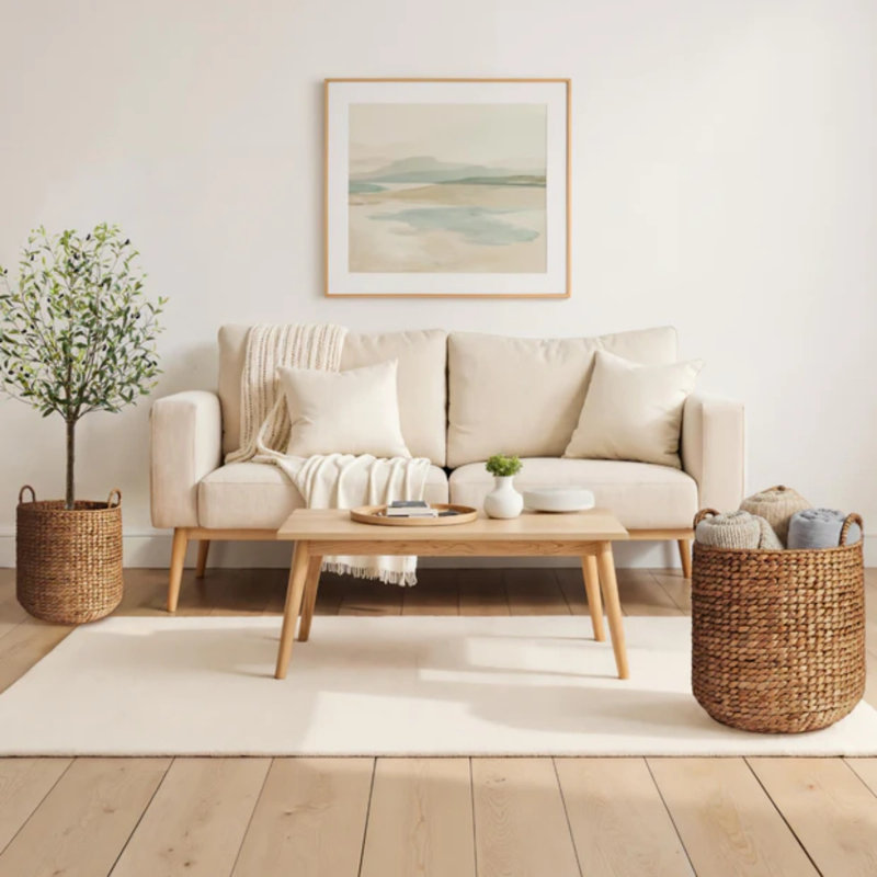 2-Piece Round Baskets, Chestnut