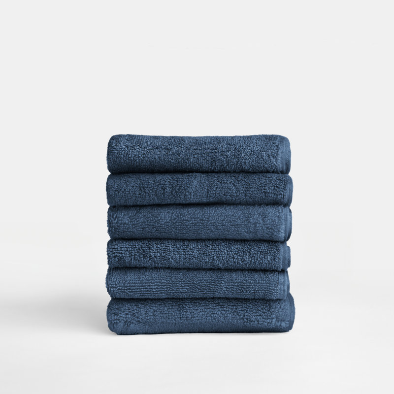 Ensemble de 6 débarbouillettes 6 pièces, Bleu marine