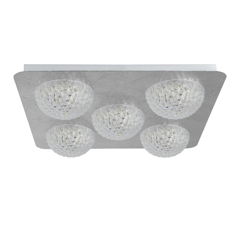 Anyelin Acrylic LED Flush Mount, Silver