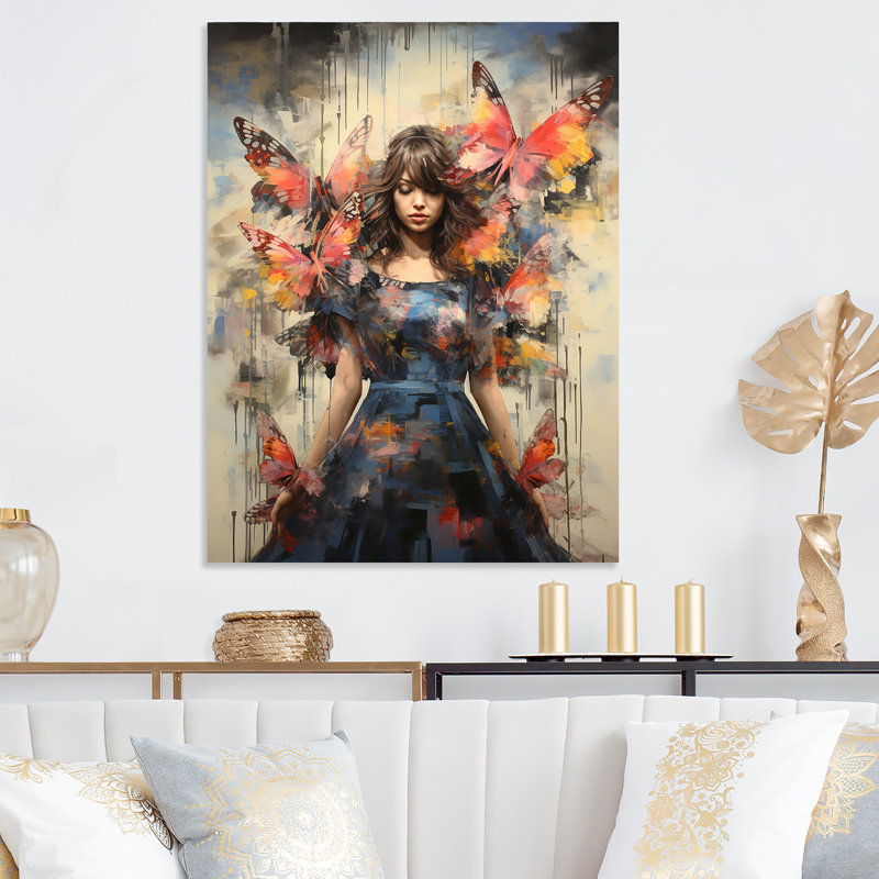 «Hippie Woman Renaissance Botanicals II - Pop Art», reproduction d'art murale en métal, H 20 po x l 12 po x P 1 po