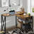 Rustic Brown 360° Rotating Sofa Table with Storage Drawer