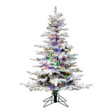 Flocked Utica 4.5' H Lighted Artificial Fir Christmas Tree