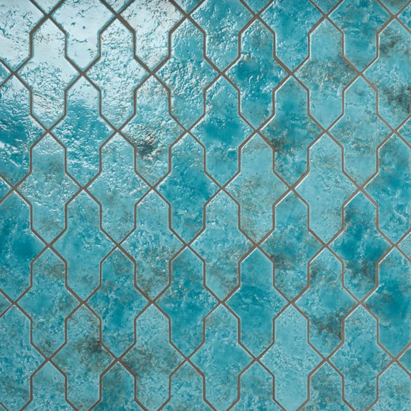 Greta 4.48 In. X 8.46 In. Glossy Textured Porcelain Floor And Wall Tile (5.32 Sq. Ft. / Case), Lagoon Blue