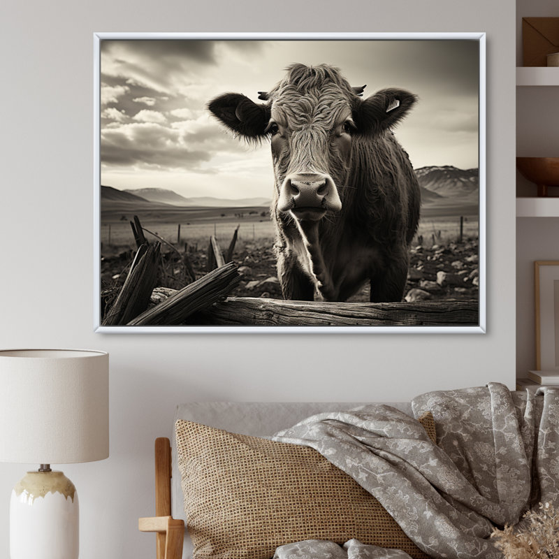 Clever Silent Watch I - reproduction sur toile, Cadre flottant blanc, H 34 po x l 44 po x P 1,5 po