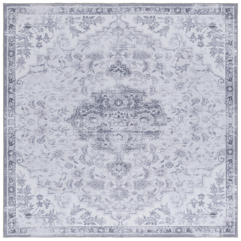 Shaelan Performance Machine Washable Oriental Rug, Square 6'