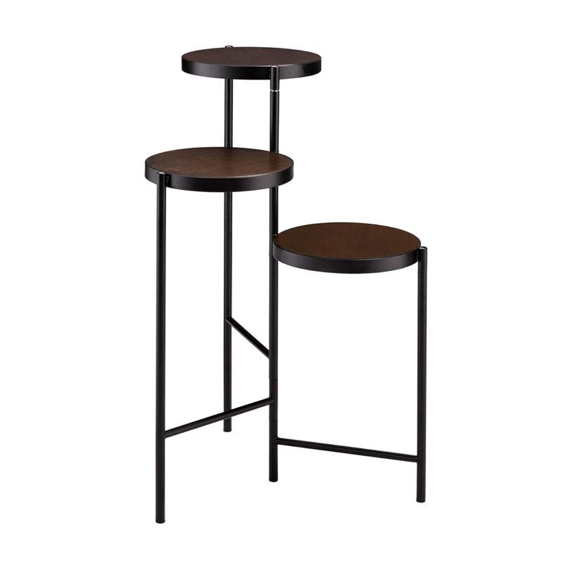 Support pour plante à plusieurs niveaux avec structure en métal, noir, H 30,07 po x l 19,07 po x P 18,07 po