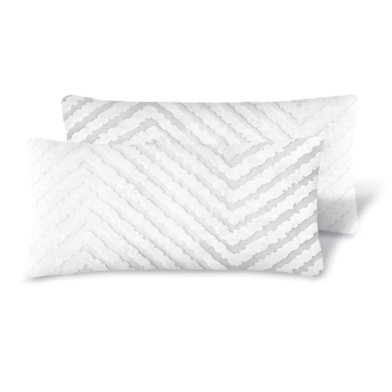  Rectangular Velvet Pillow Cover & Insert, White