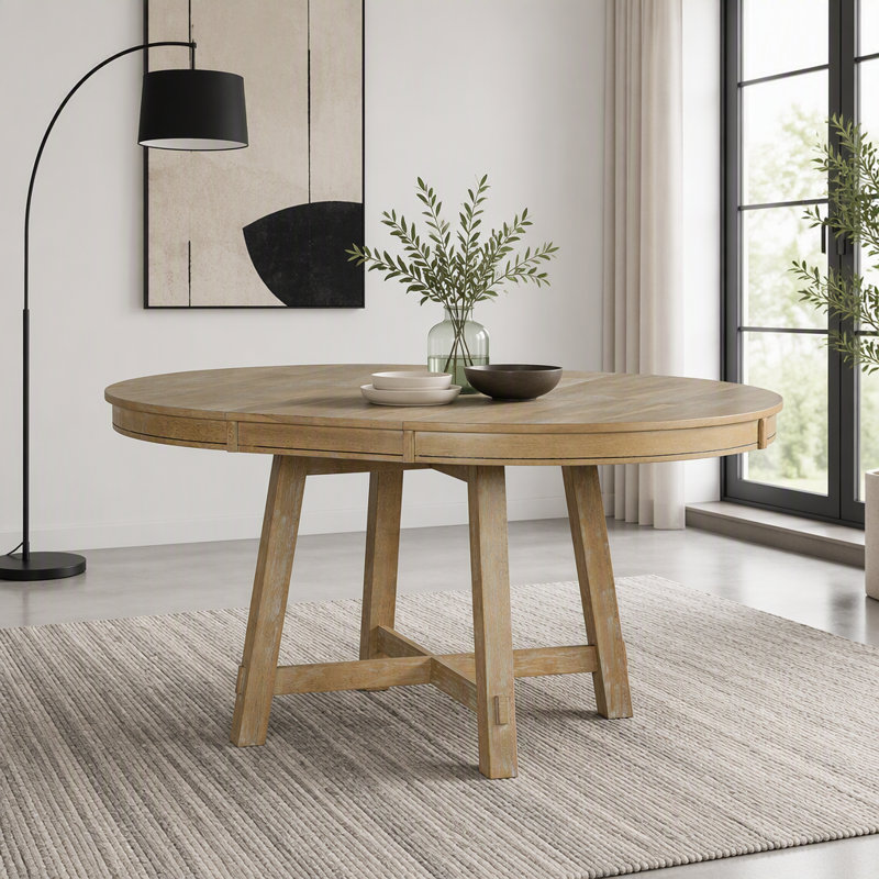 Table de salle à manger extensible Farmhouse, Bois naturel délavé