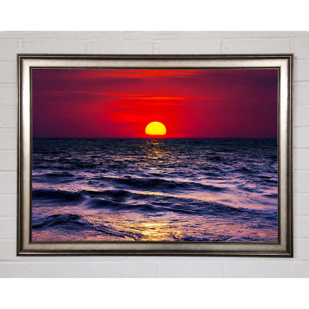 Gerahmtes Bild Golden Sunset Ocean