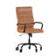 Fauteuil de bureau pivotant à haut dossier avec structure, accoudoirs et roulettes transparentes-2022692706-2022692735