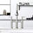 3 Hole Brushed Nickel Bridge Kitchen Faucet With Pull Down Sprayer,2 Handle Faucet For Kitchen Sinks Pull Out Sprayer Kitchen Sink Faucet